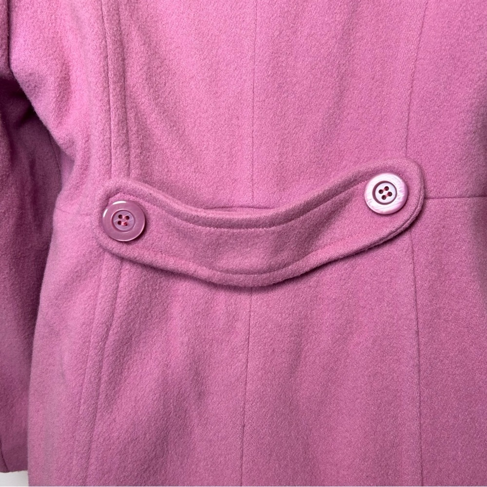 Marshall Fields vintage pink wool overcoat size 6 fox fur collar fairy Barbie - Picture 8 of 12